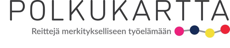 Polkukartta - reittejä merkitykselliseen työelämään Polkukartta-tunnus ja slogan: Reittejä merkitykselliseen työelämään